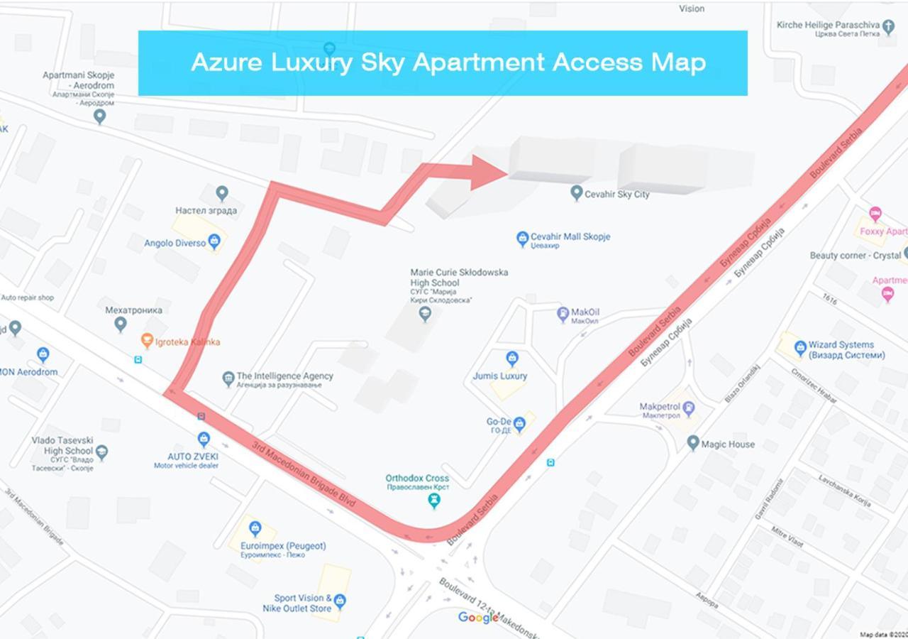Azure Luxury Sky Apartment Skopje Bagian luar foto